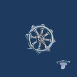 DISTINTIVO METAL TIMÃO PRATEADO