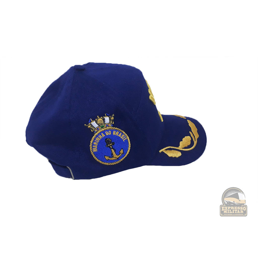 BONÉ BRIM AZUL BORDADO MARINHA (OF. SUPERIOR) - Expresso Militar