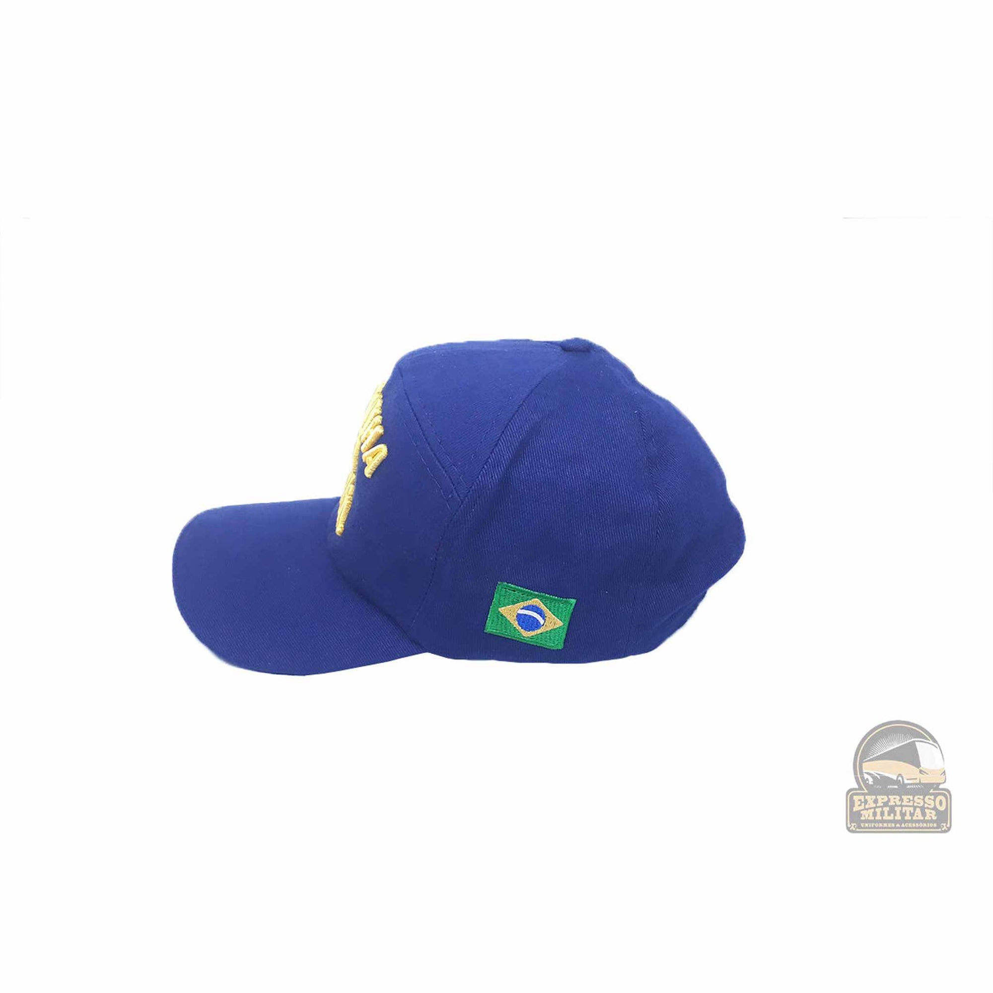 BONÉ BRIM AZUL BORDADO MARINHA (OFICIAL) - Expresso Militar