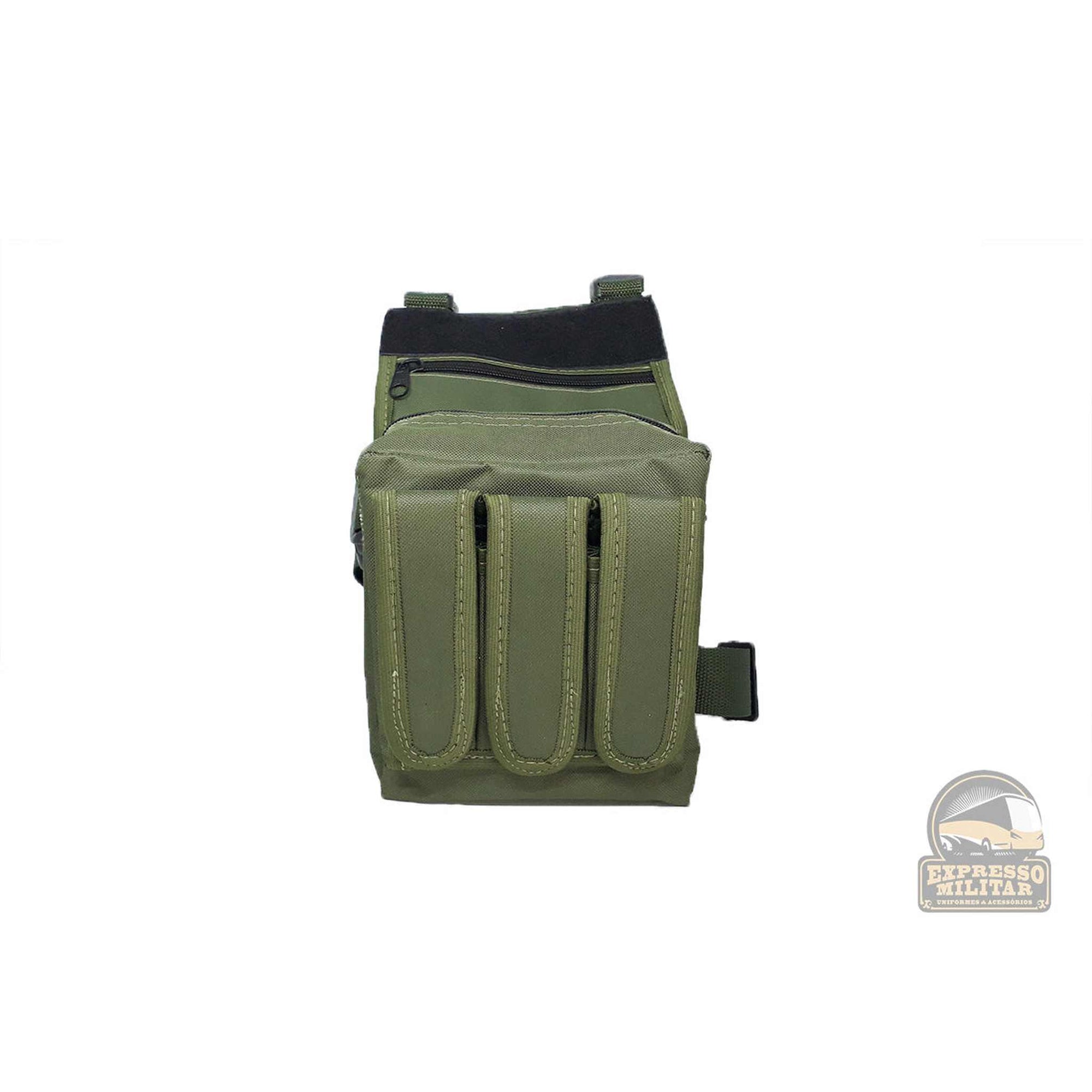 BORNAL VERDE PORTA CARREGADOR TRIPLO - Expresso Militar