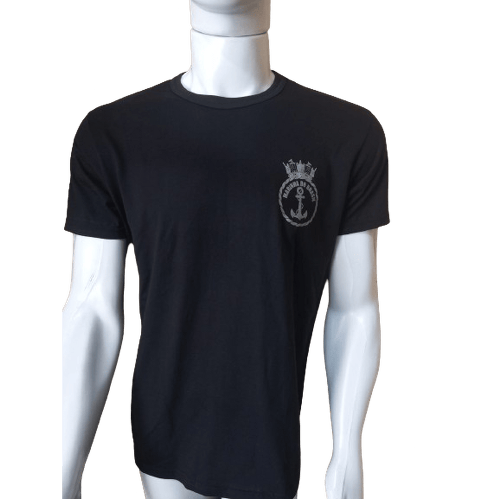 CAMISETA ALGODÃO PRETA BRASÃO MARINHA - Expresso Militar