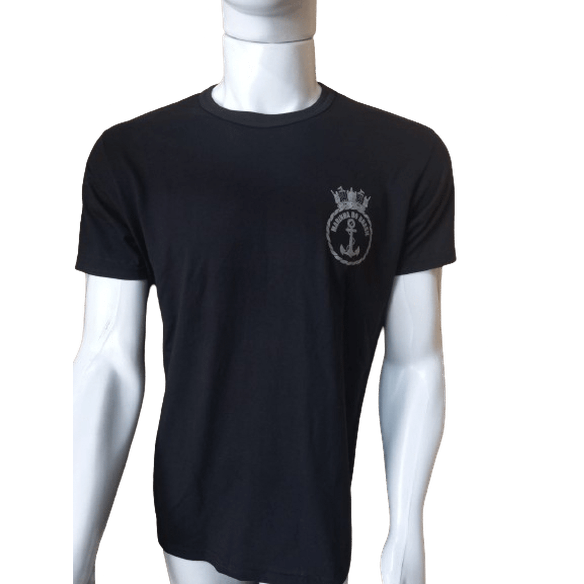 CAMISETA ALGODÃO PRETA BRASÃO MARINHA - Expresso Militar