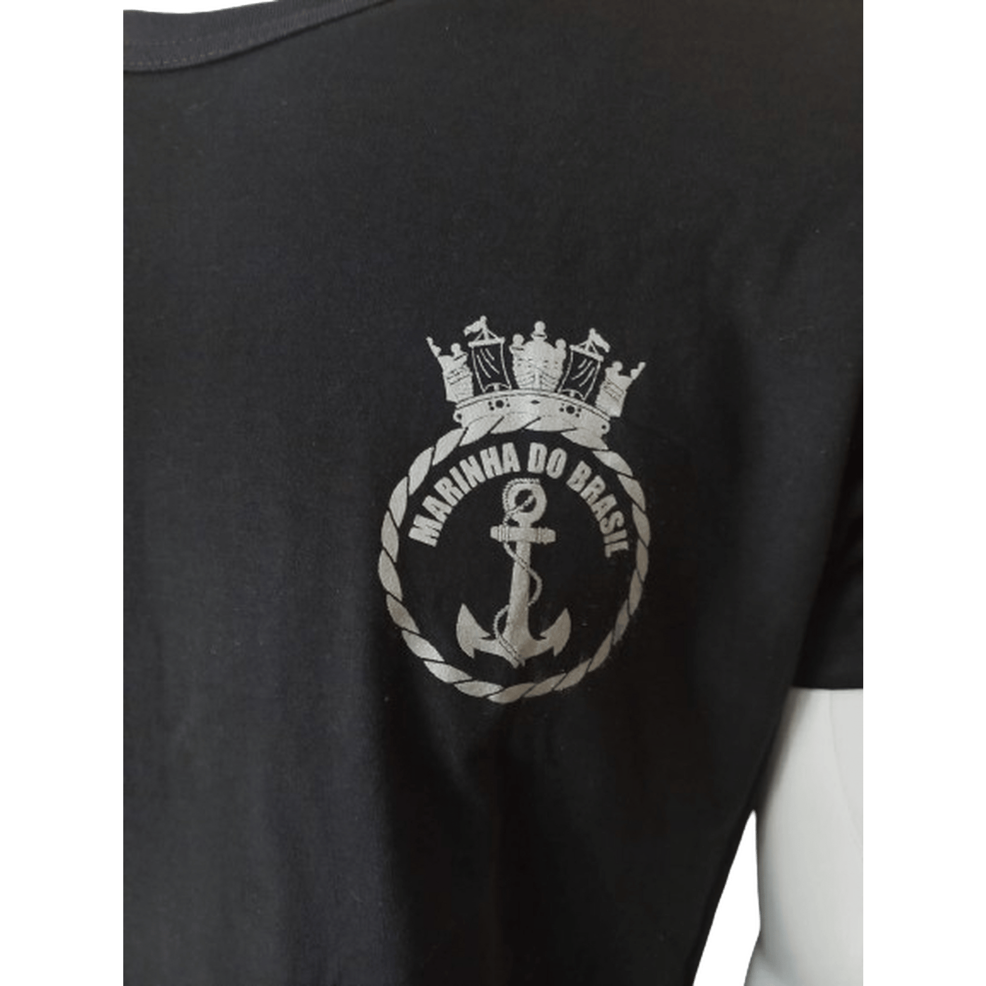 CAMISETA ALGODÃO PRETA BRASÃO MARINHA - Expresso Militar