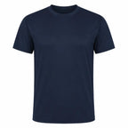 Camiseta Poliéster Marinha Marinho azul marinho lisa com gola redonda e mangas curtas