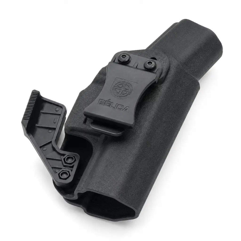 Coldre velado Belica Beretta APX destro preto com clipe lateral e gravação BÉLICA