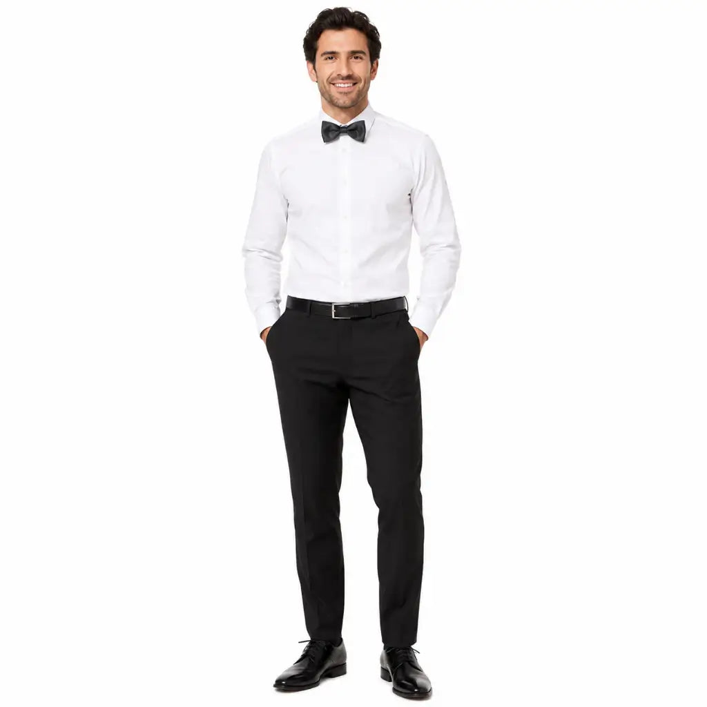 Gravata Masculina Preta Borboleta