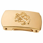 Clip dourado polido com emblema de âncora e cordas da Fivela Latão Dourada Capitania Uniforme Marinha