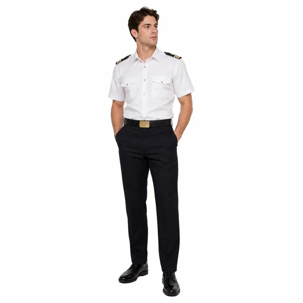 Homem de uniforme com epauletes douradas e cinto preto: Fivela Latão Dourada Fuzileiro Naval Uniforme Marinha