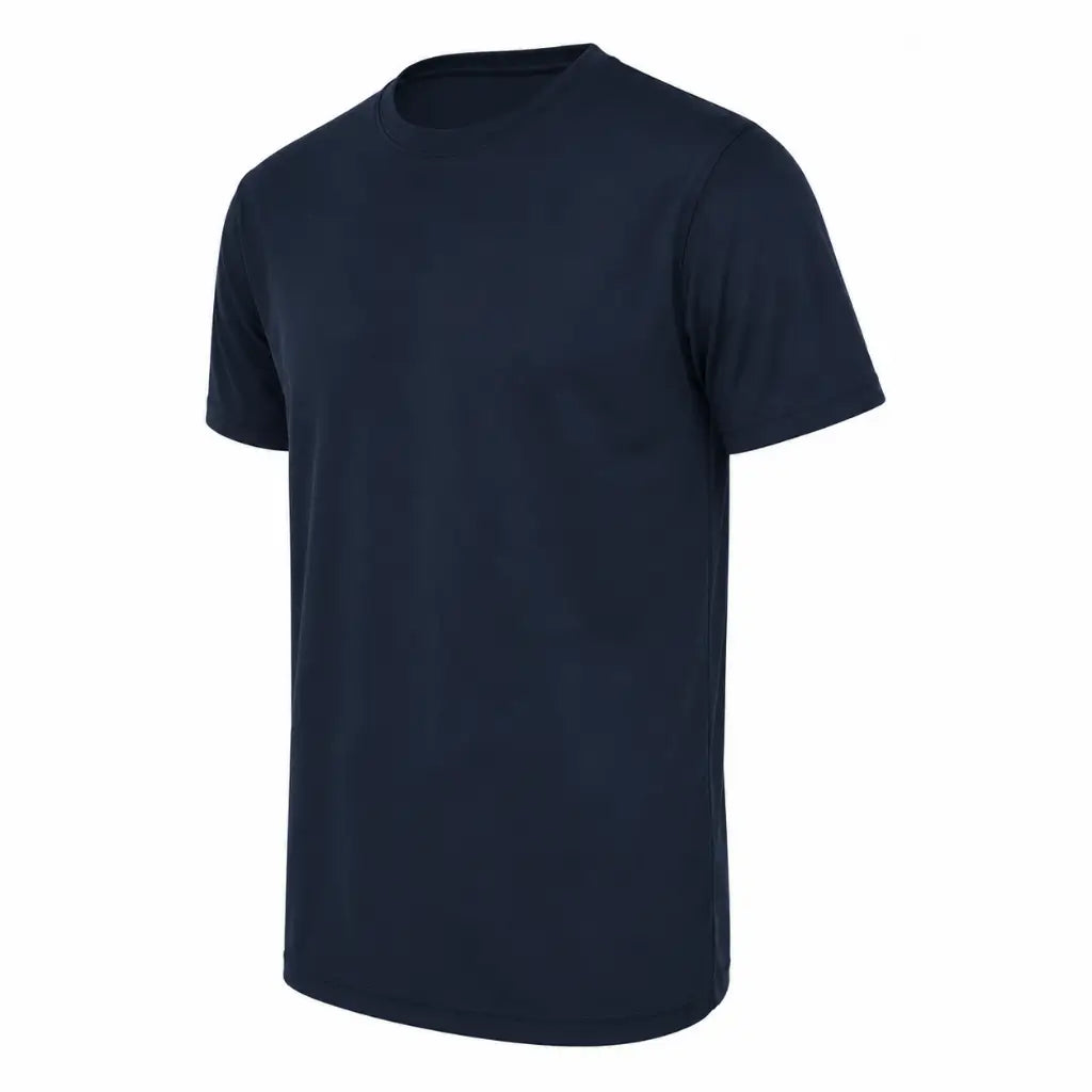 Camiseta Poliéster Marinha Marinho azul marinho sem estampa, gola redonda