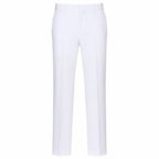 Calça branca masculina com corte reto e cintura média