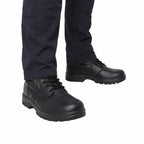 Bota de Convés Preta Marinha do Brasil botas pretas de couro, sola grossa e calça azul-marinho