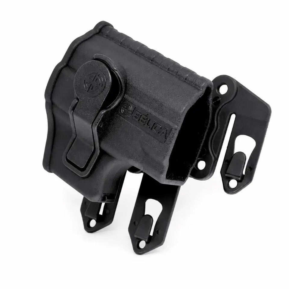 Coldre Bélica Eagle Fit Molle preto com fecho e conectores laterais Pelican