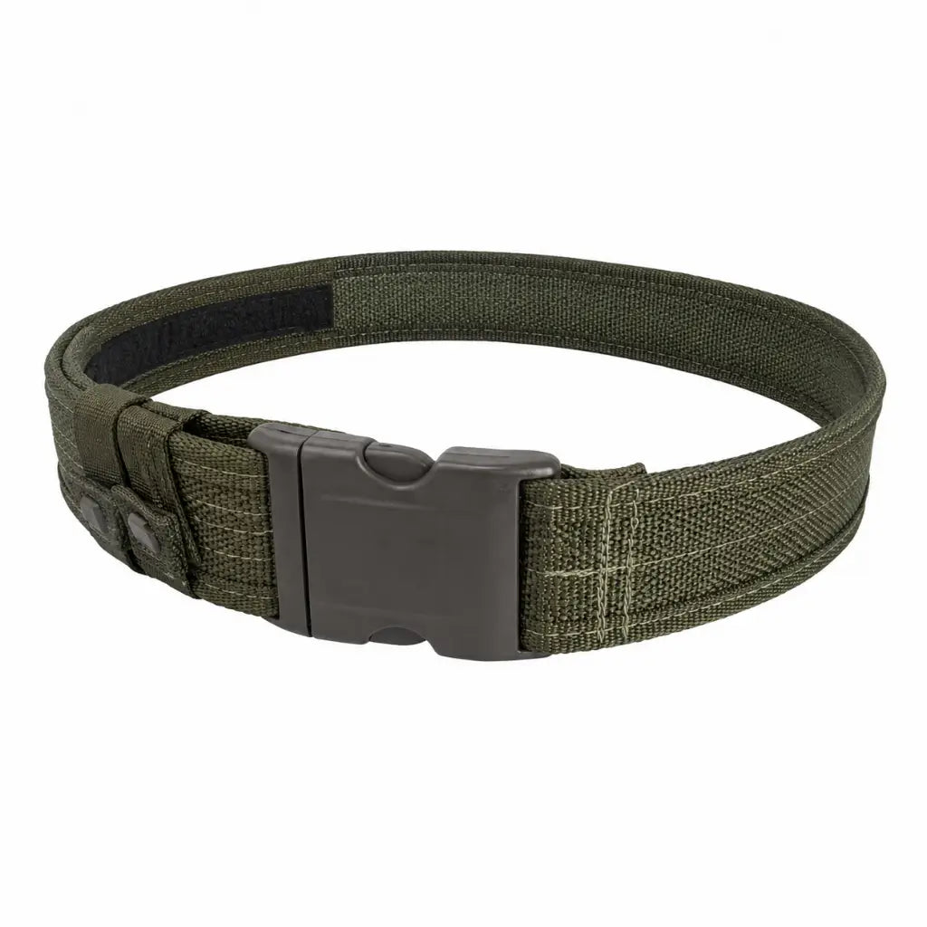 Cinto Tático Na Verde Liso verde-oliva com fivela frontal e velcro de ajuste