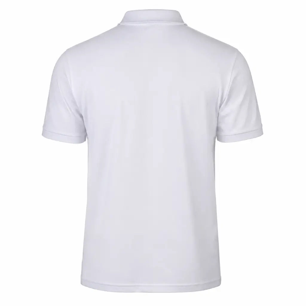 Camisa Polo Branca Inspeção Naval Marinha vista traseira com mangas curtas
