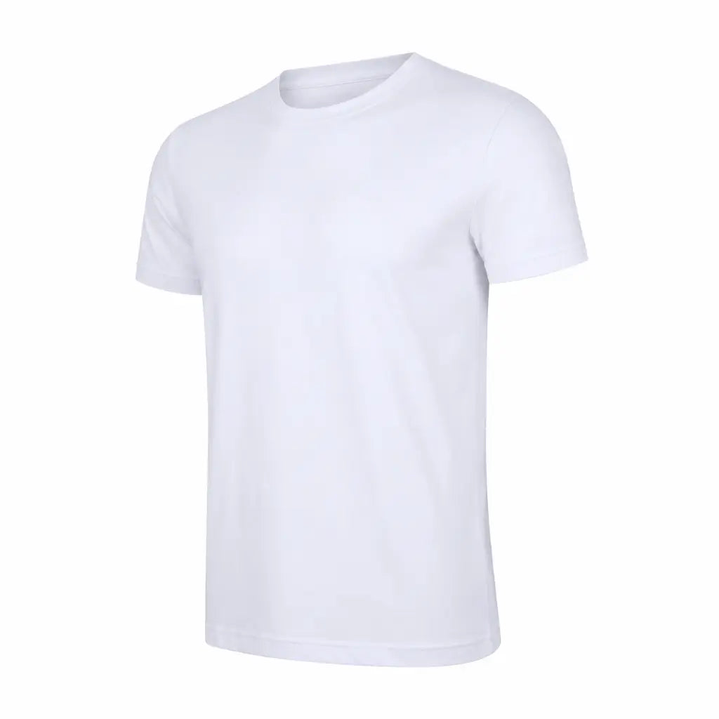 Camiseta Algodão Branca Uniforme Marinha branca com decote redondo e corte justo