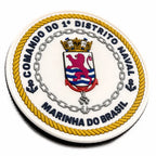 Emblema do Comando do 1º Distrito Naval com cordão amarelo da Bolacha Emborrachada Marinha