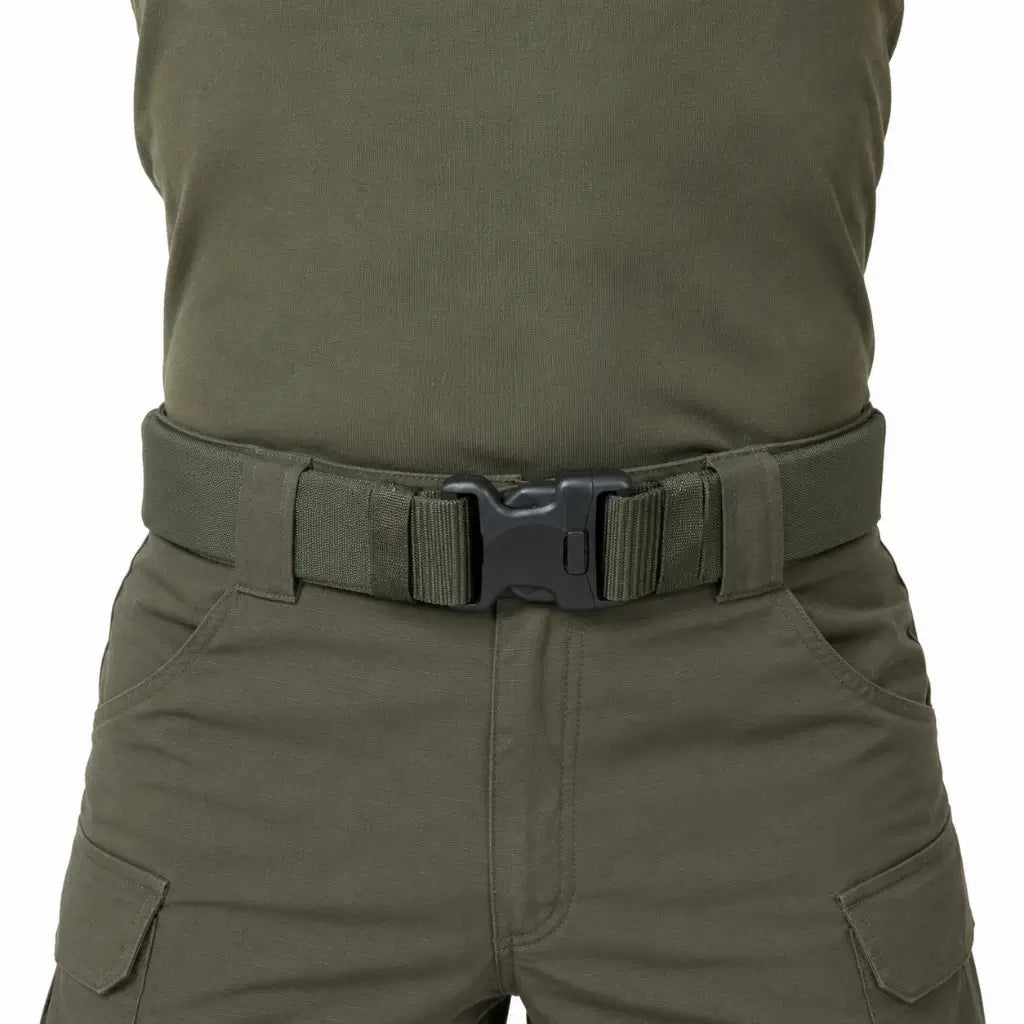 Cinto Tático Na Blackhawk Verde verde-oliva com fivela preta na cintura