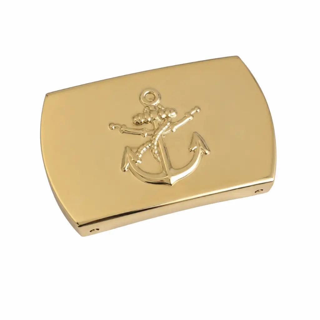 Estojo metálico com âncora em relevo, Fivela Latão Dourada Fuzileiro Naval Uniforme Marinha orifício superior