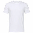 Camiseta Algodão Branca Uniforme Marinha branca lisa com decote redondo e mangas curtas