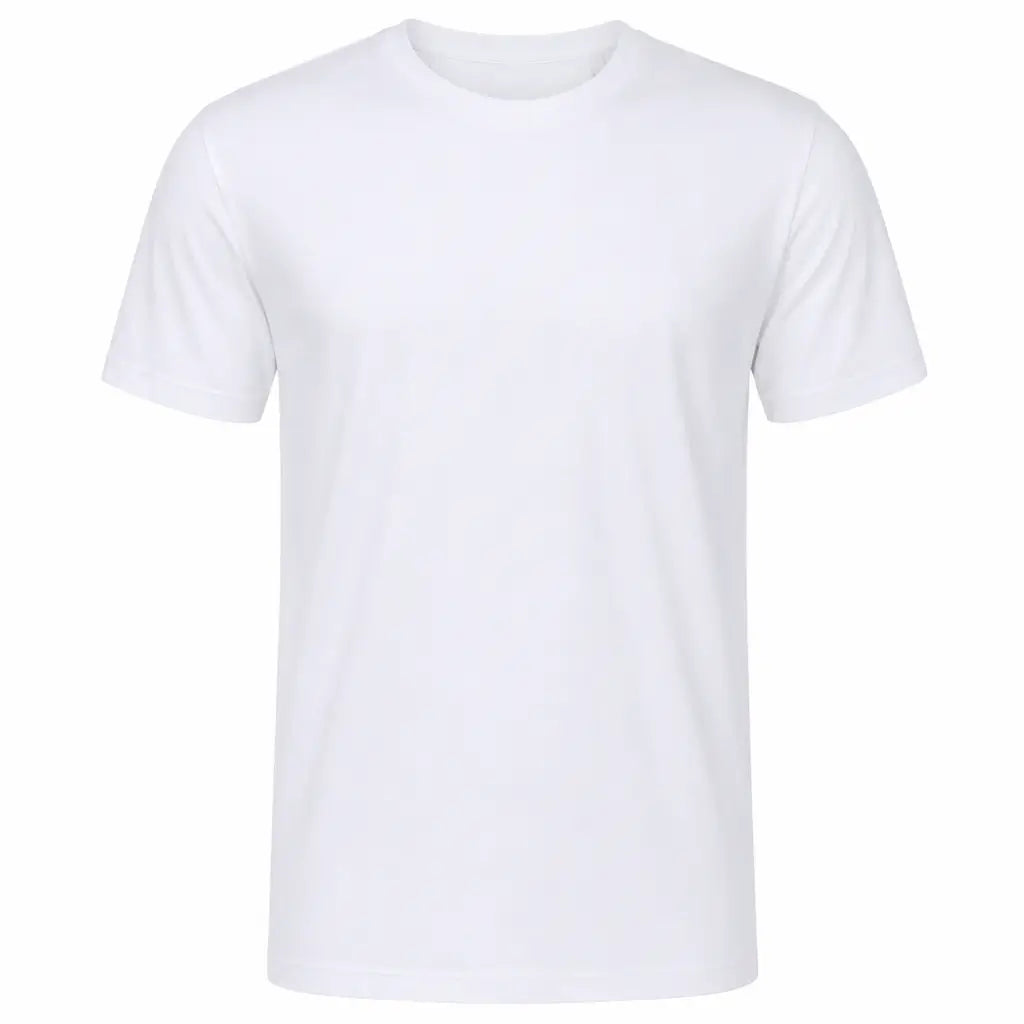 Camiseta Algodão Branca Uniforme Marinha branca lisa com decote redondo e mangas curtas