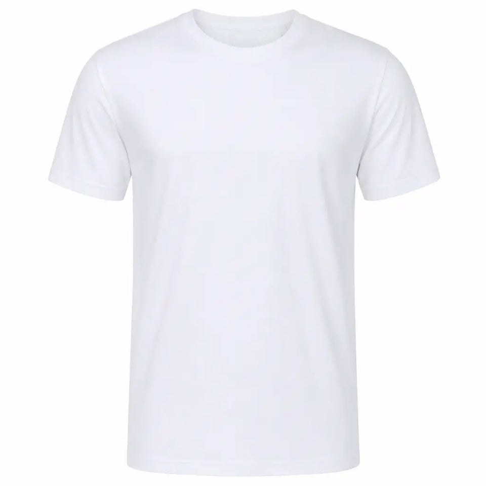 Camiseta Algodão Branca Uniforme Marinha branca lisa com decote redondo e mangas curtas