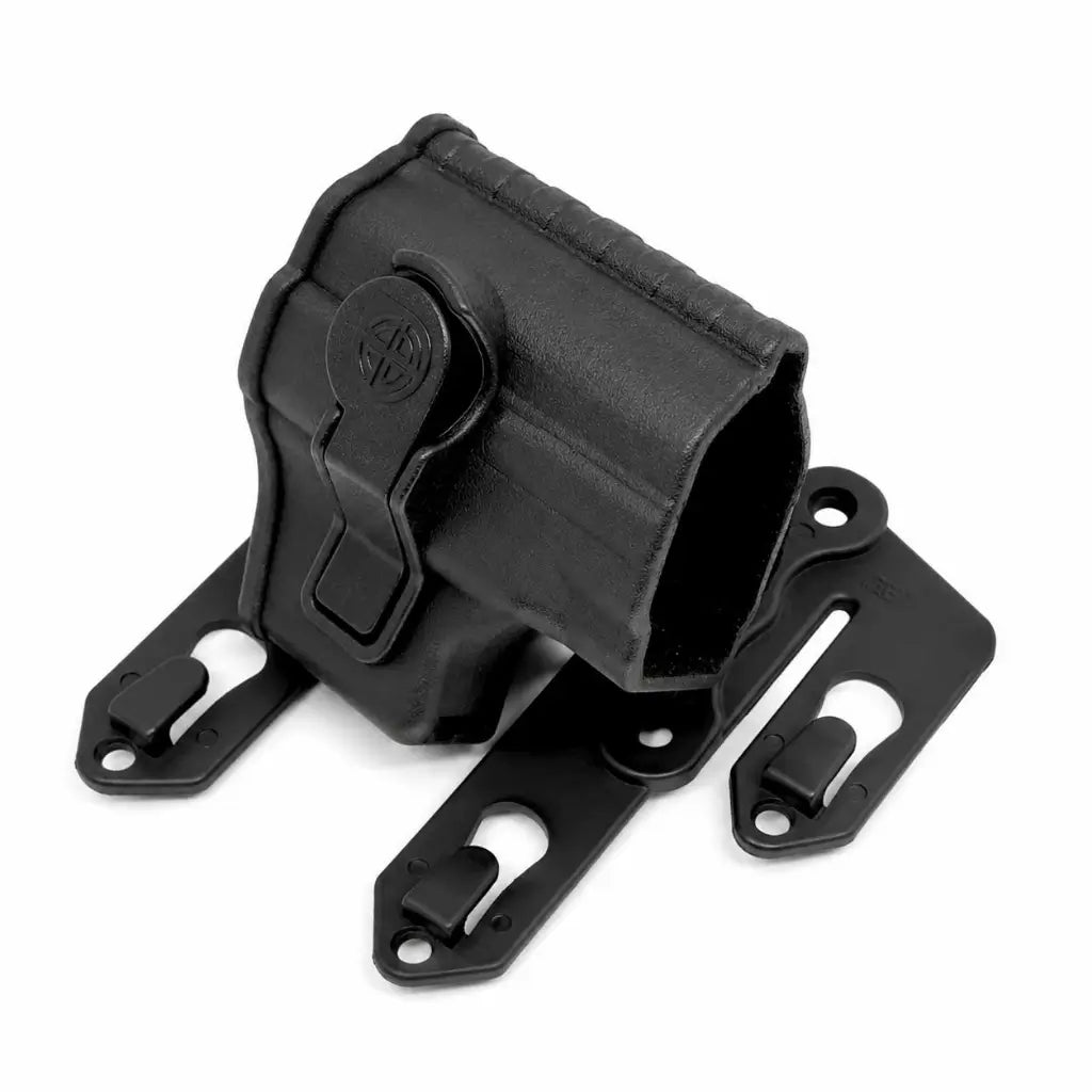 Coldre Bélica Eagle Fit Molle preto com fivela de fecho lateral e plataformas de fixação
