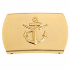 Estojo dourado retangular com âncora em relevo e corda, Fivela Latão Dourada Fuzileiro Naval Uniforme Marinha