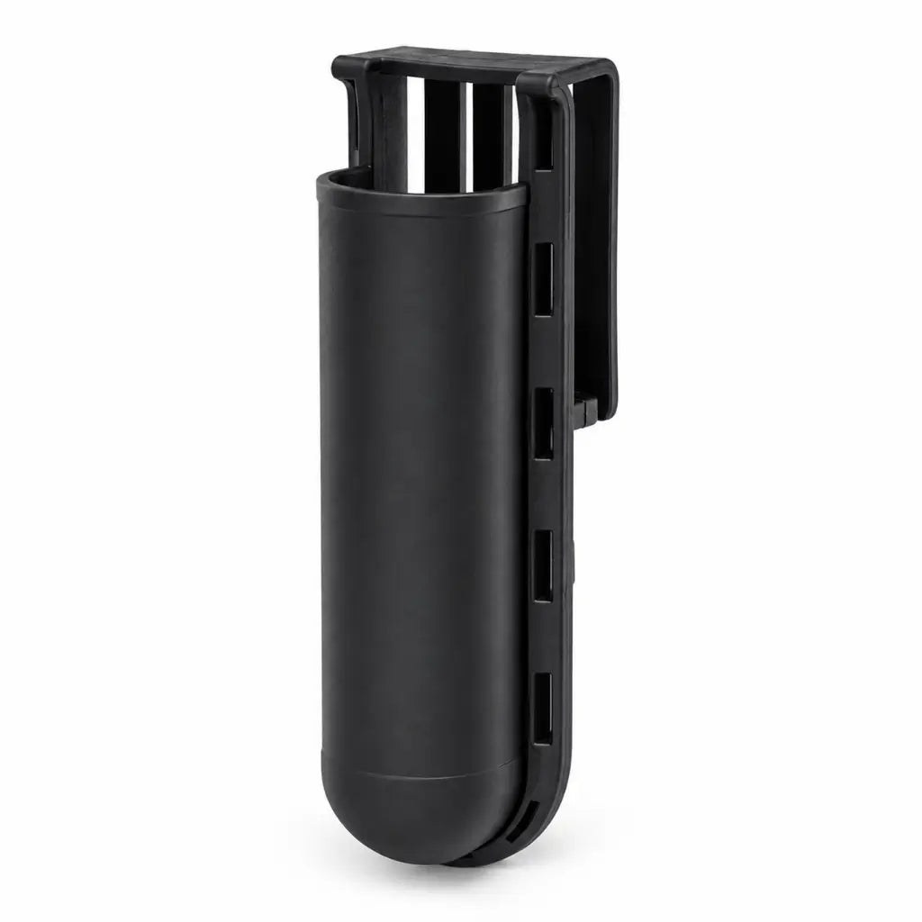 Belica Porta Bastão preto em suporte cilíndrico com grade superior e presilha