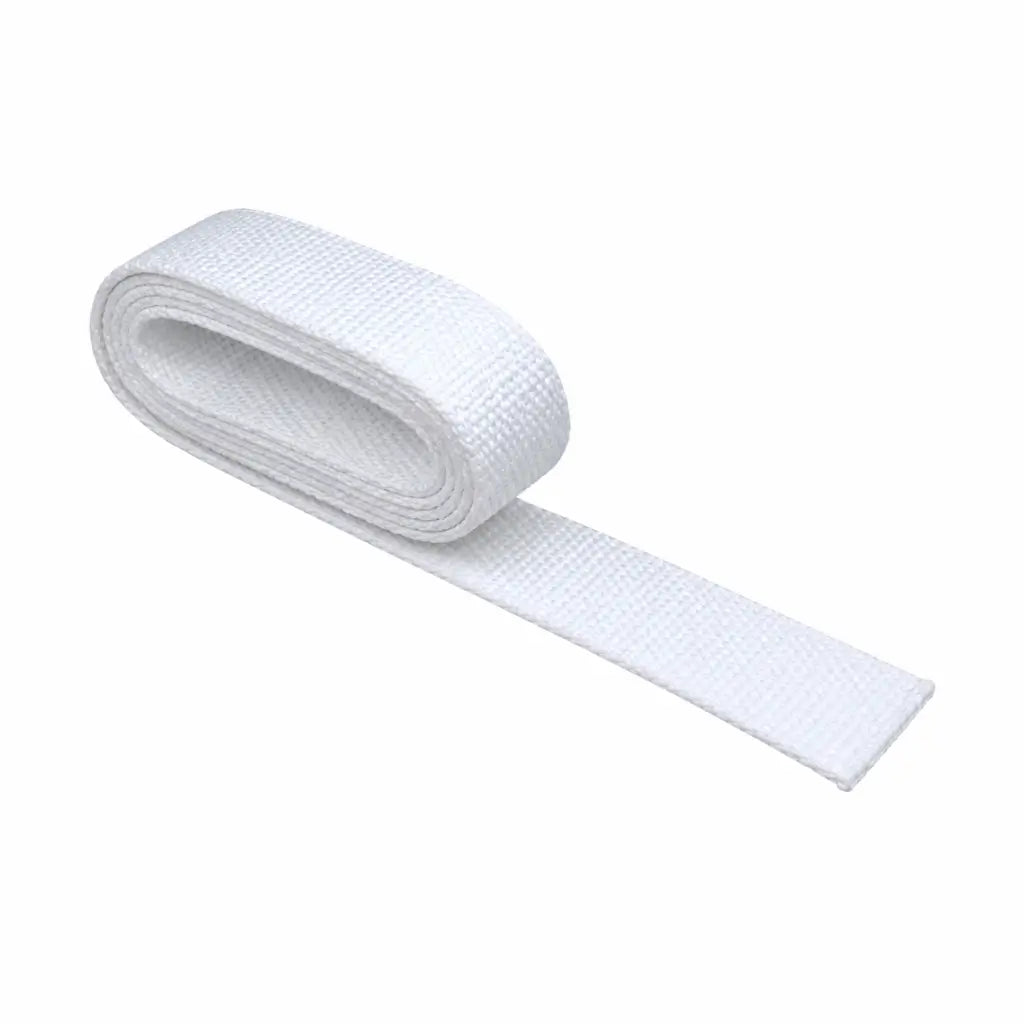 Cinto Para Calça Branco fita branca retangular enrolada em círculo com ponta reta