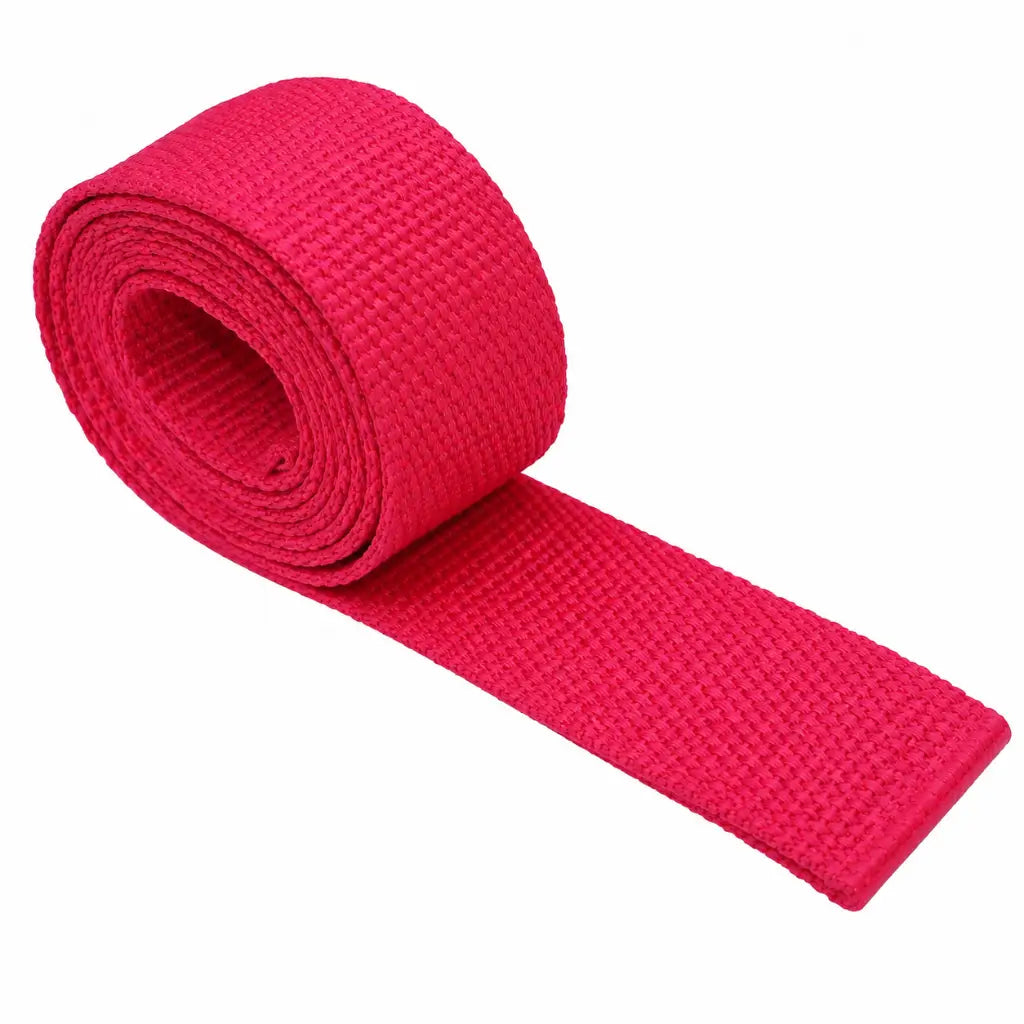 Cinto Para Calça Vermelho fita rosa vibrante rugosa em disco com parte desenrolada