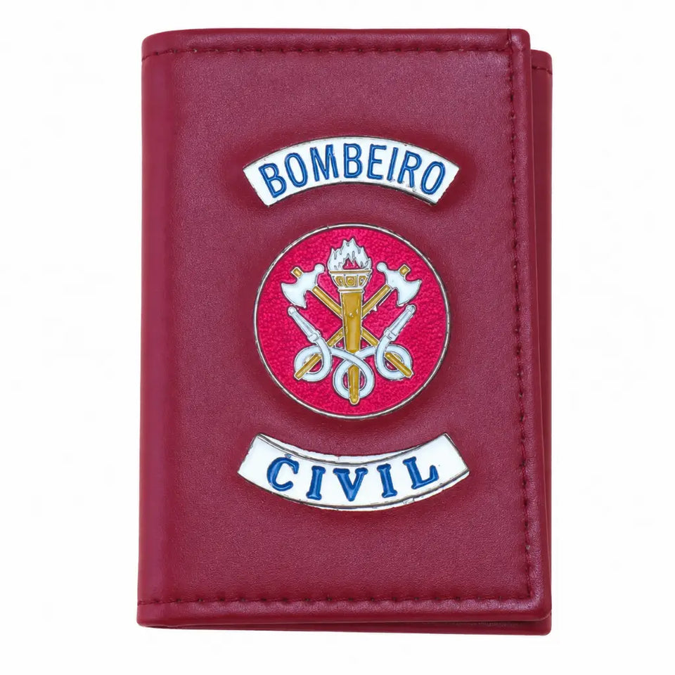 Carteira Bombeiro Civil Vermelha Expresso Militar vermelha com brasão interno e externo