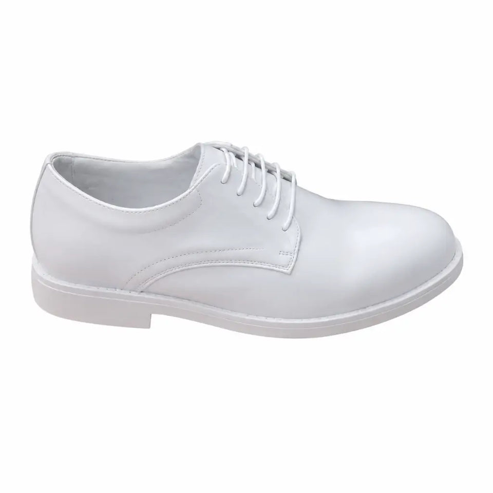 Sapato Patriota Verniz Branco Marinha