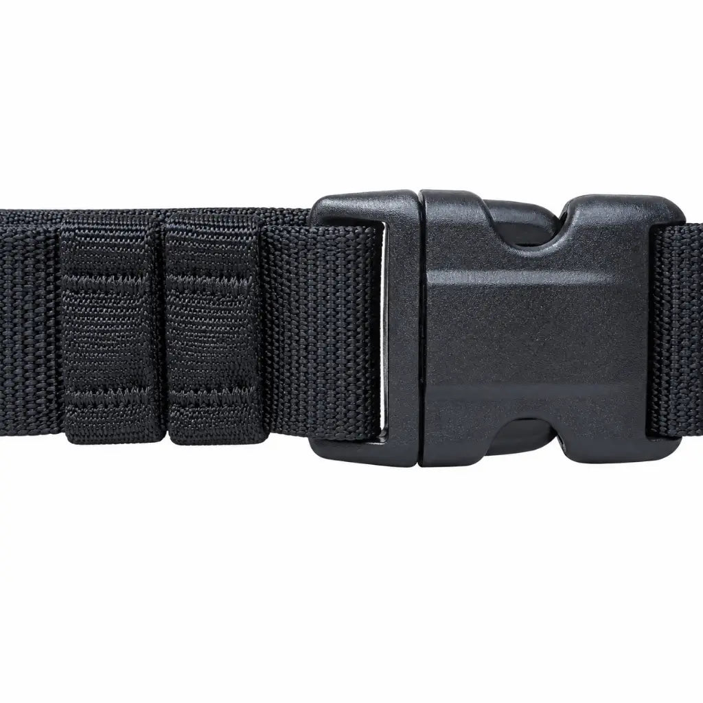 Cinto Tático Na Preto Liso preto: fivela e tecido com textura vertical
