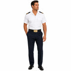 Uniforme piloto marinha com Fivela Latão Dourada Aeronaval e cinto dourado