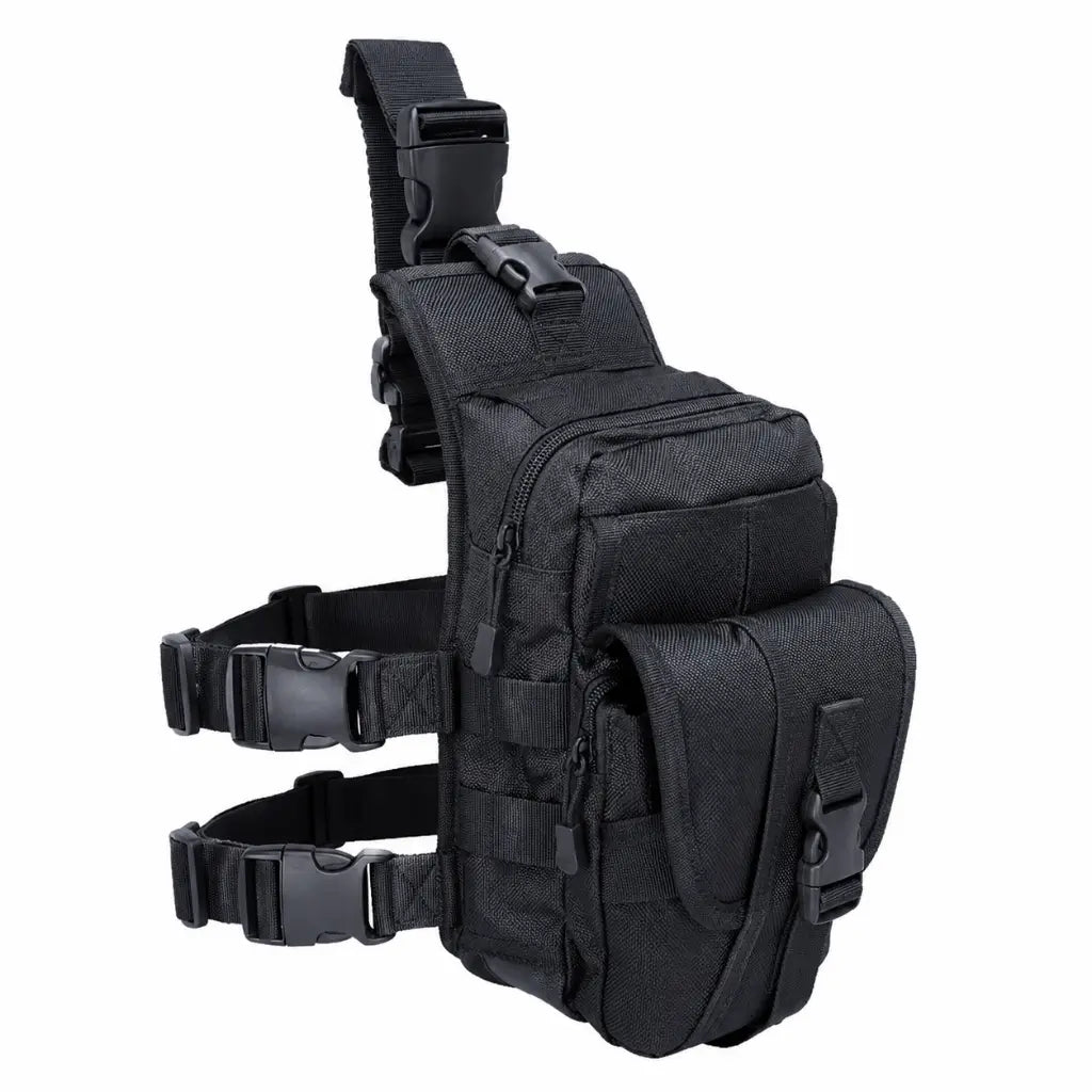 Bornal Preto Grande Bolso Duplo Externo preto lateral, alças acolchoadas e fivelas