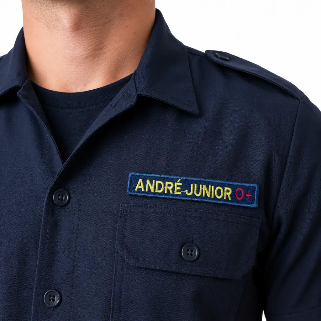 Tarjeta Nome Bordada Op3/Op1 Marinha