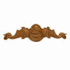 Ornamento dourado alongado com capacete de mergulho central e caudas curvas