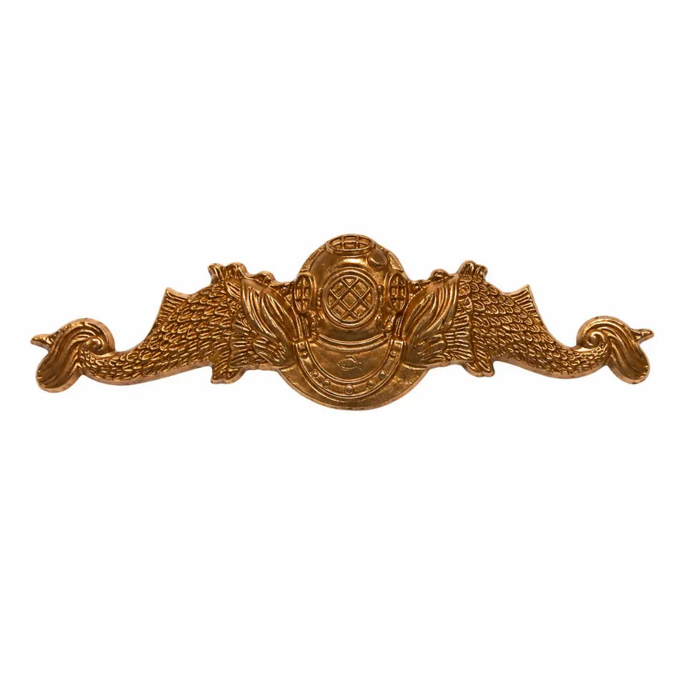 Breve Metal Dourado Escafandro Marinha do Brasil