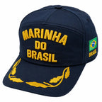 Boné microfibra azul marinho com bordado “Marinha do Brasil” e bandeira