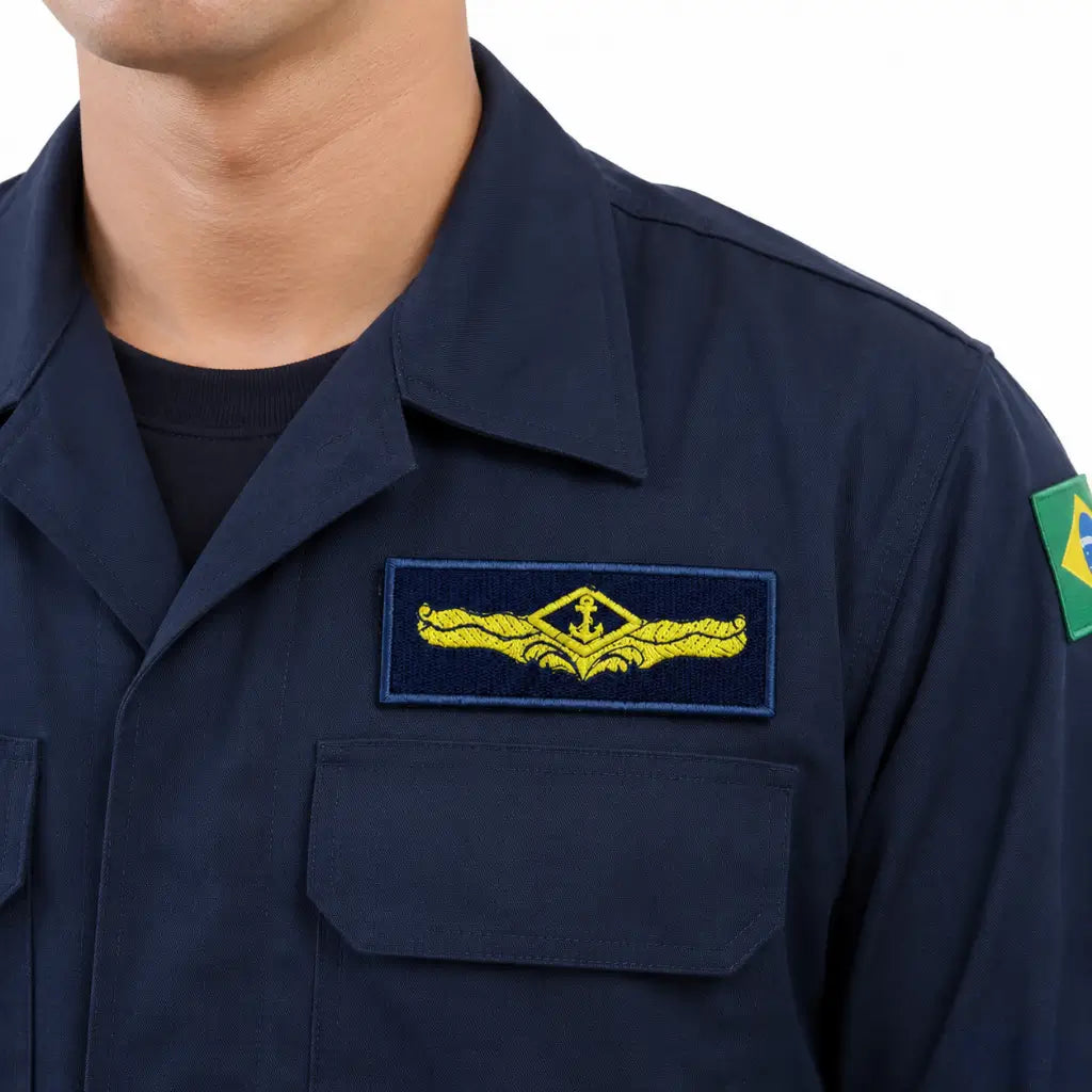 Breve Mb  Bordado Azul Aperf Auxiliar Armada Marinha do Brasil