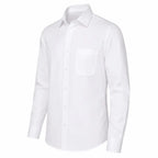 Camisa Social Manga Longa Branca Marinha masculina de botão, colarinho ponto e bolso