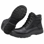 Bota de Convés Preta Marinha do Brasil botas pretas cano médio com ilhoses e solado tracionado