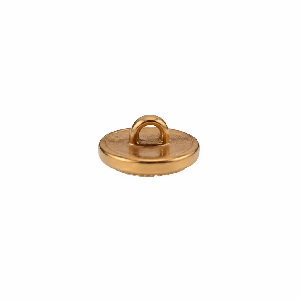 Botão dourado pequeno 15 mm metálico circular com laço para Marinha