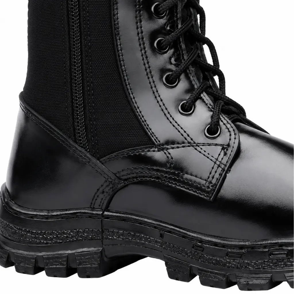 Coturno Price Troller Zíper Preto bota preta cano alto com ilhós metálicos e sola com tração