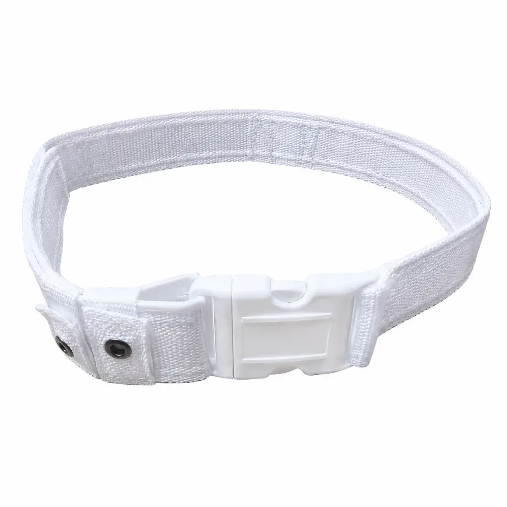 Cinto Tático NA Branco branco texturizado com fivela plástica central e fechos